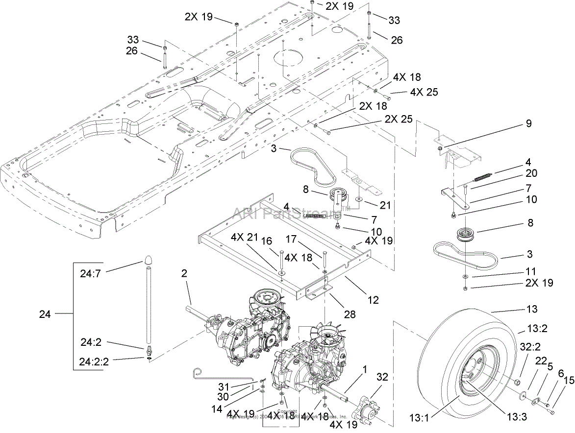 toro timecutter z4200 drive belt diagram