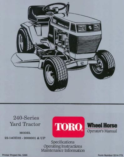 toro wheel horse 244 h wiring diagram