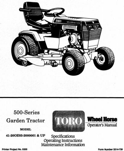 toro wheel horse 520h wiring diagram