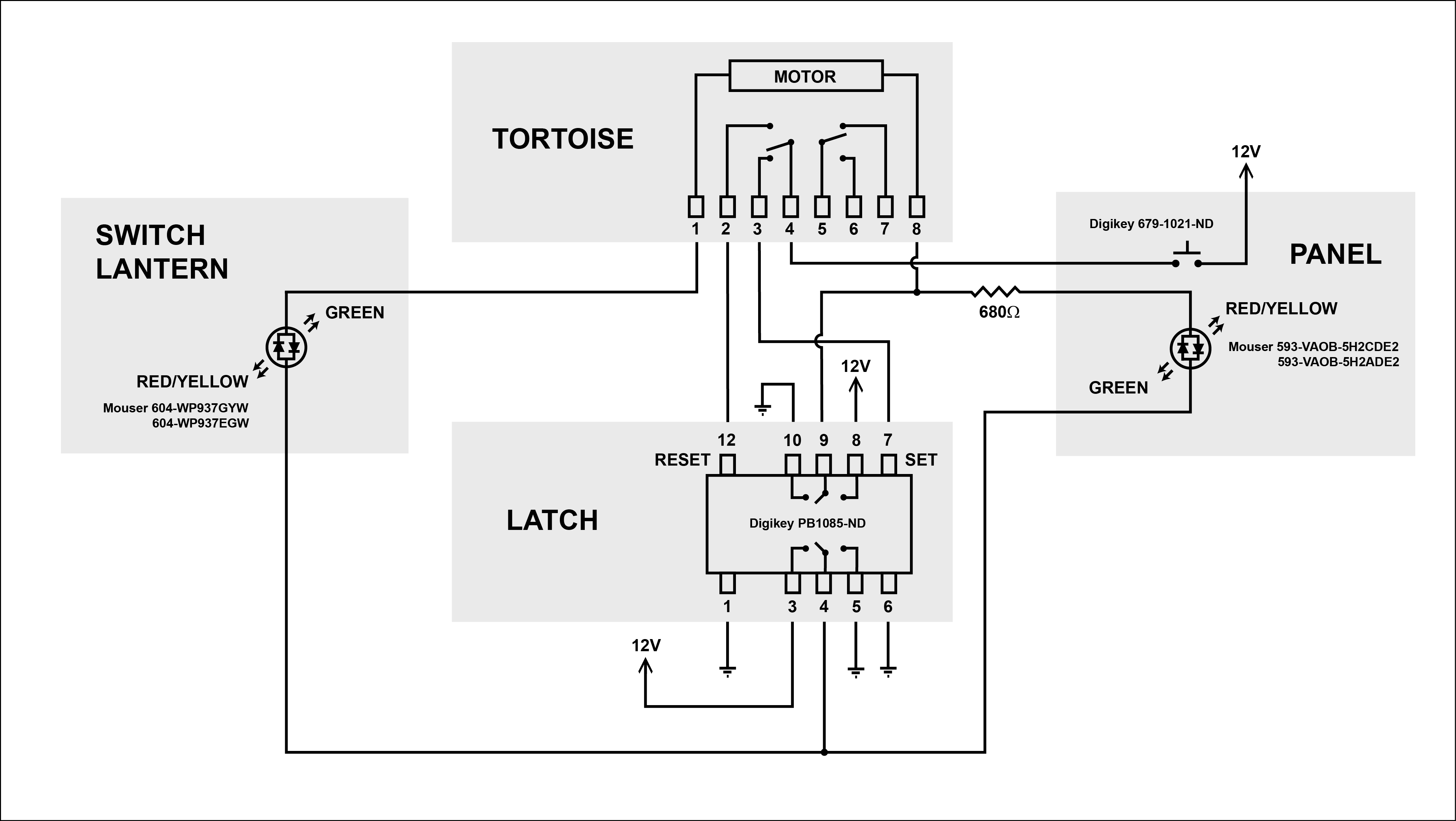 tortoise switch machine wiring