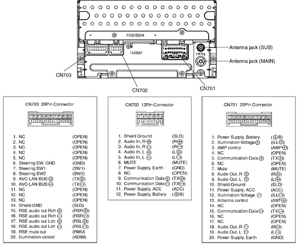 Toyota Fujitsu Ten 86120-aa040 Wiring Diagram