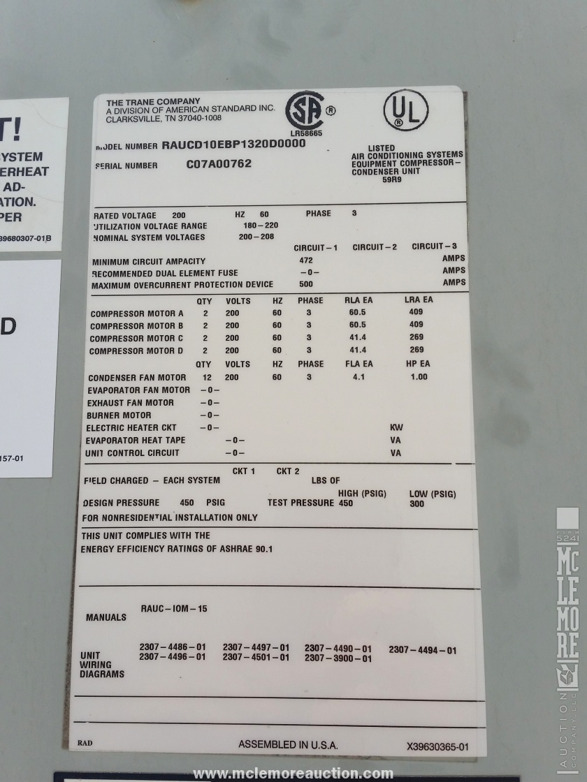 trane rauc wiring diagram