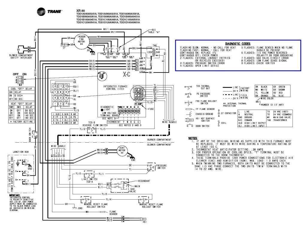 trane xb1000 wiring diagram