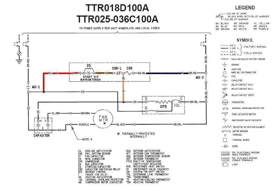 trane xe1000 wiring diagram