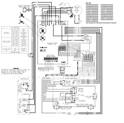 trane xe80 thermostat wiring diagram