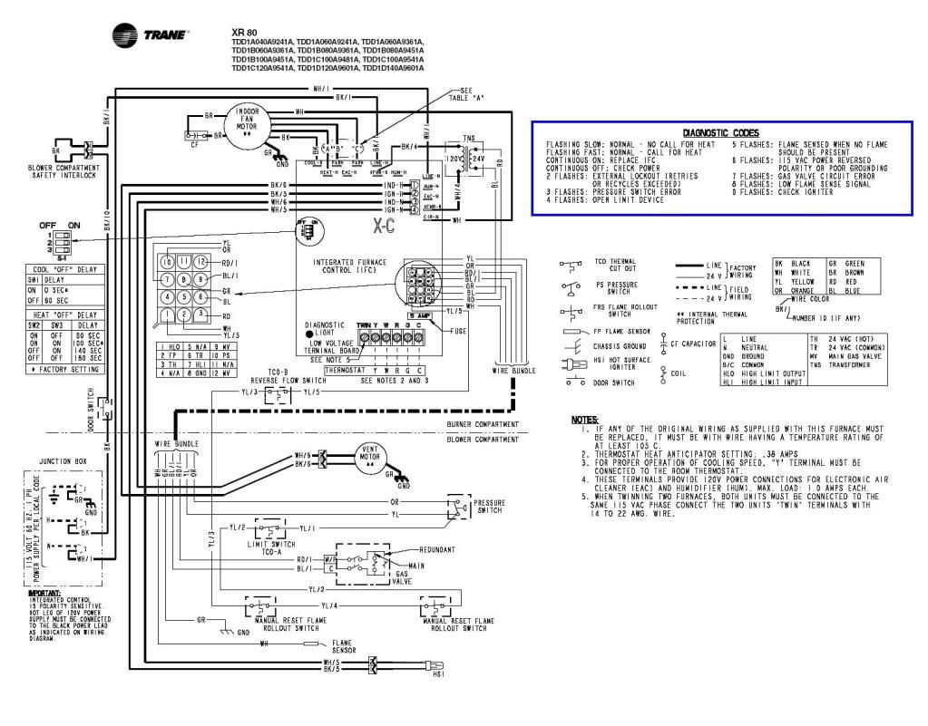 trane xl90 wiring diagram