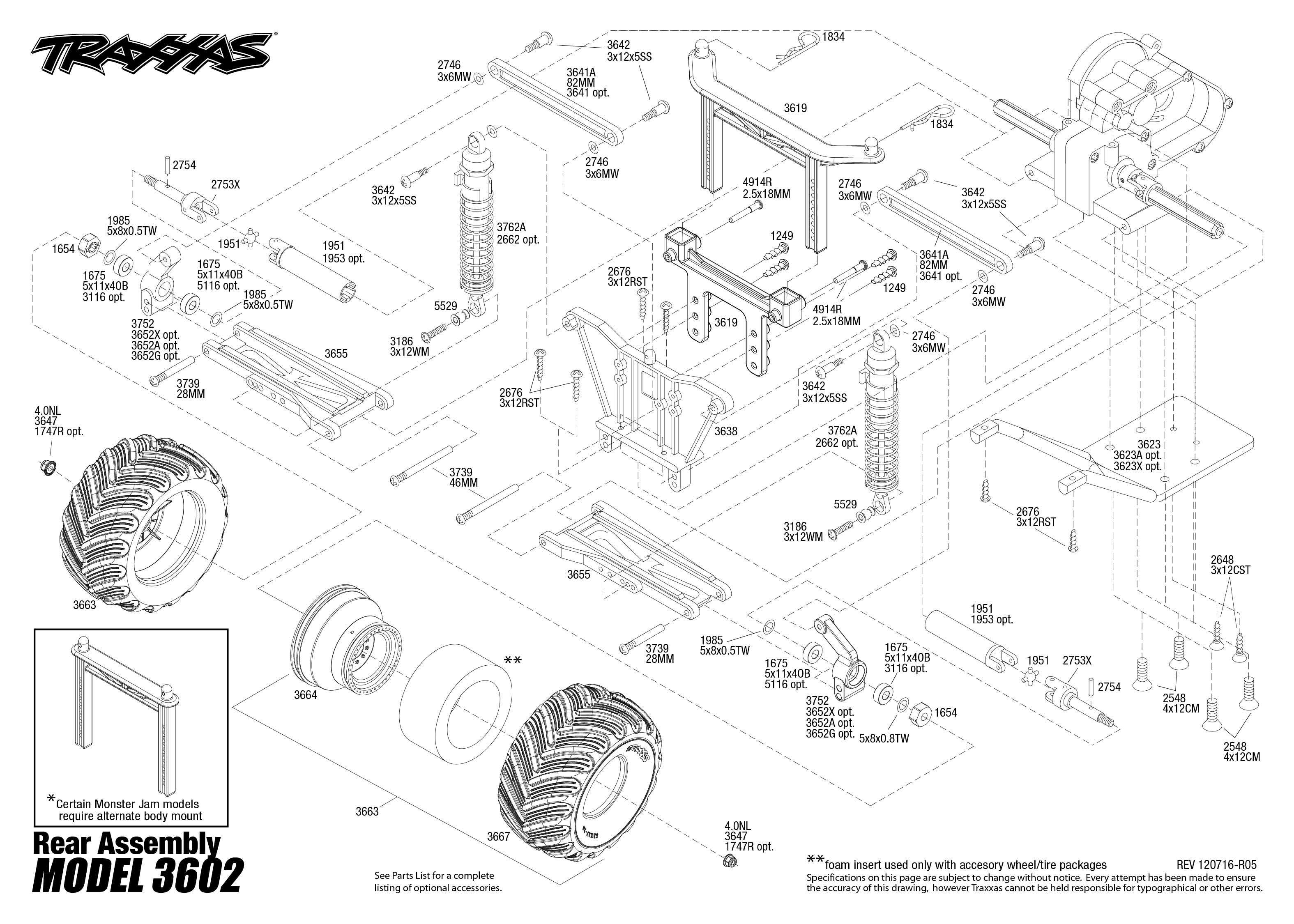 traxxas revo parts diagram