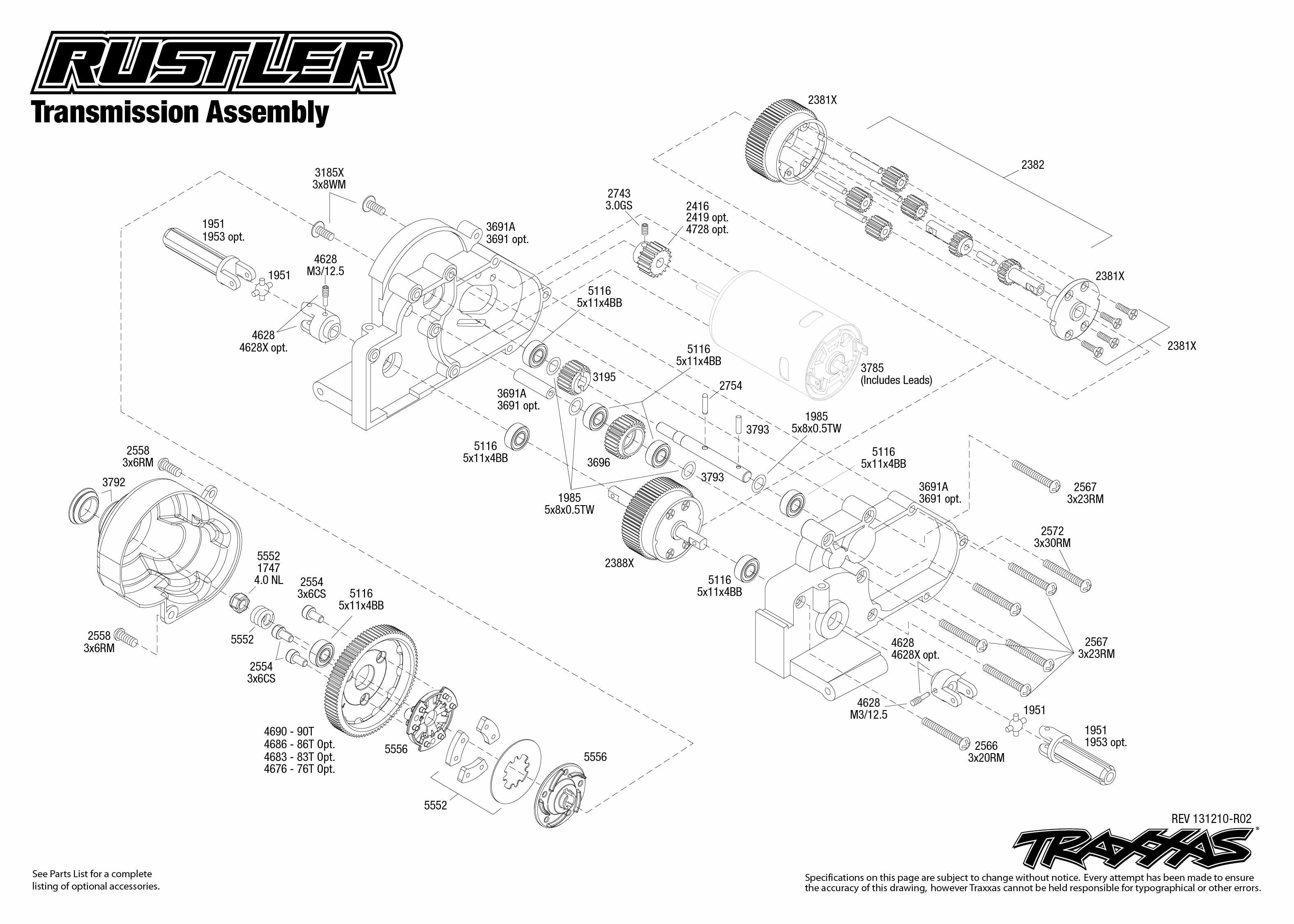 traxxas slash 1 16 parts diagram