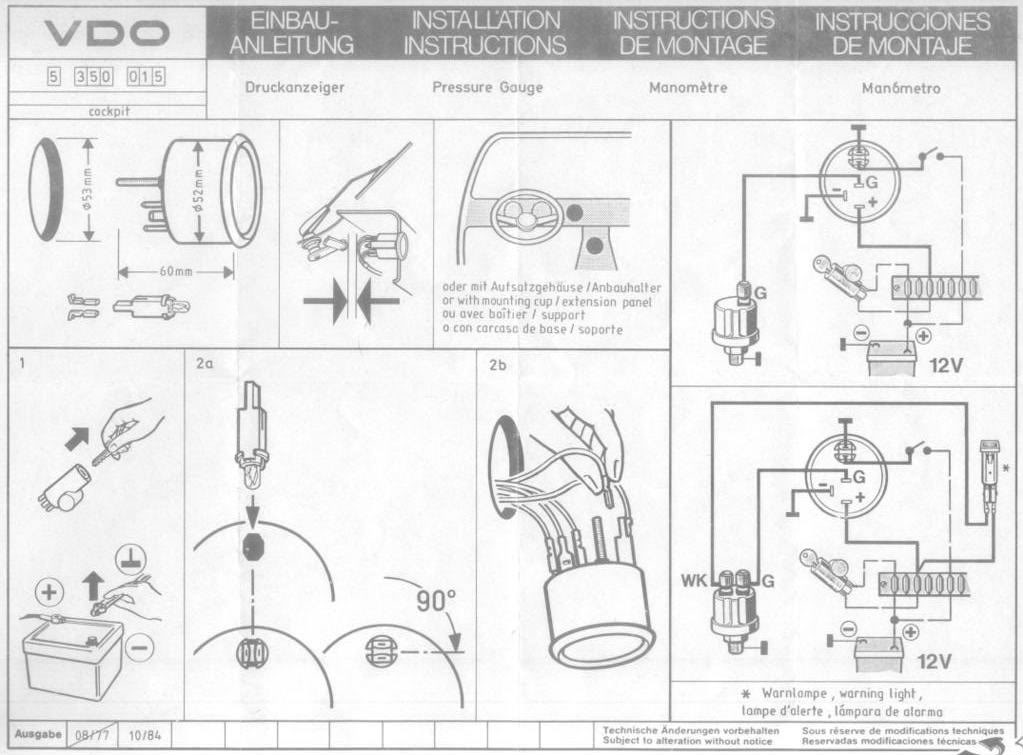 troubleshoot vdo oil temp gauge wiring diagram