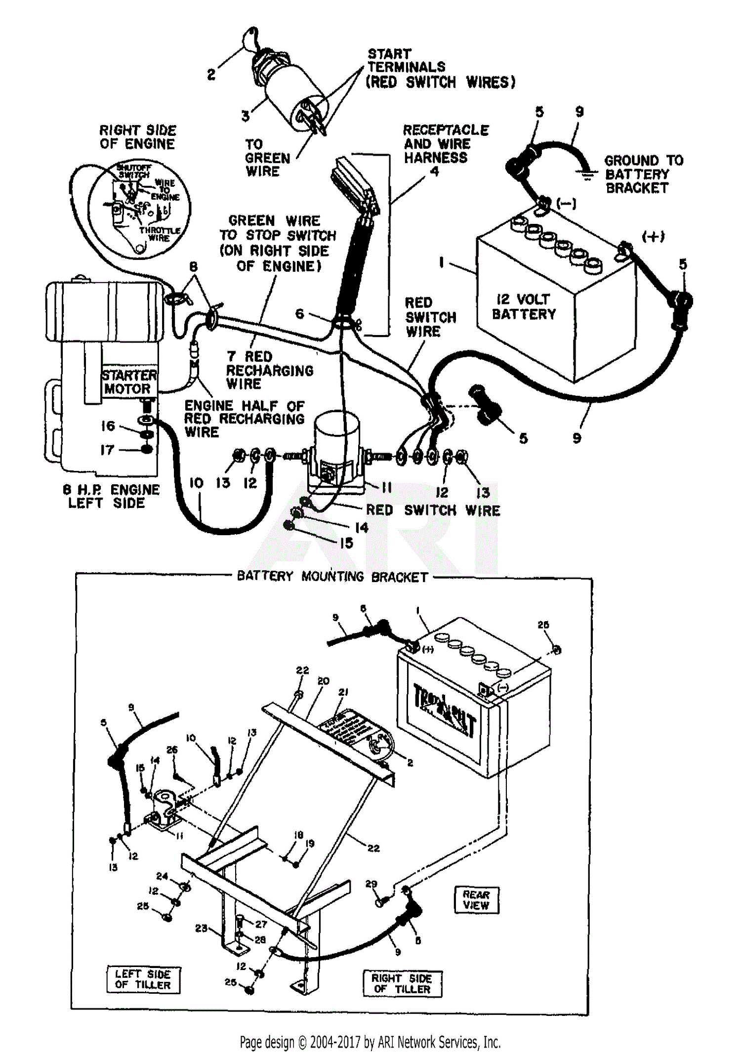 troy bilt 13aj608h131 wiring diagram