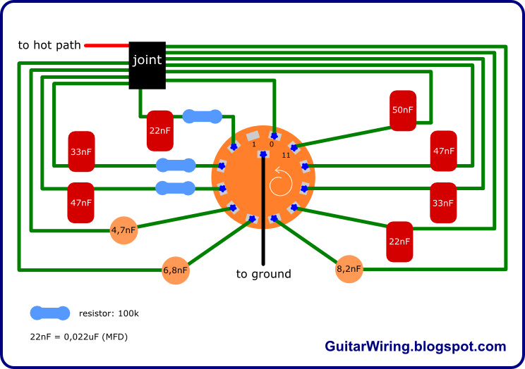 varitone wiring diagram with volume and tone pot