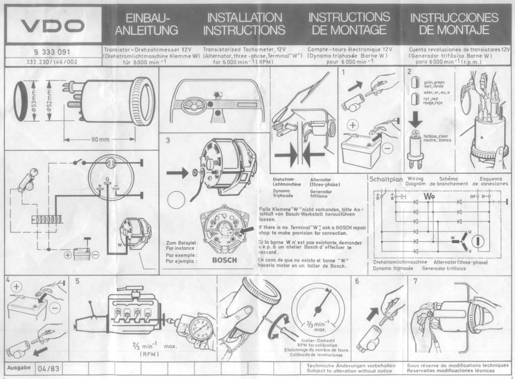 vdo gauges wiring diagrams