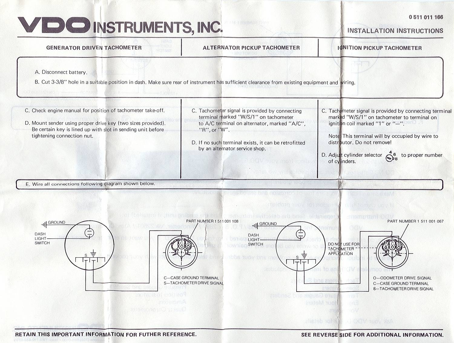 vdo tachometer wiring diagram