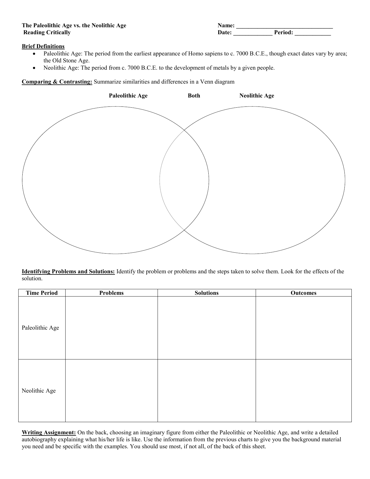 venn diagram paleolithic vs neolithic