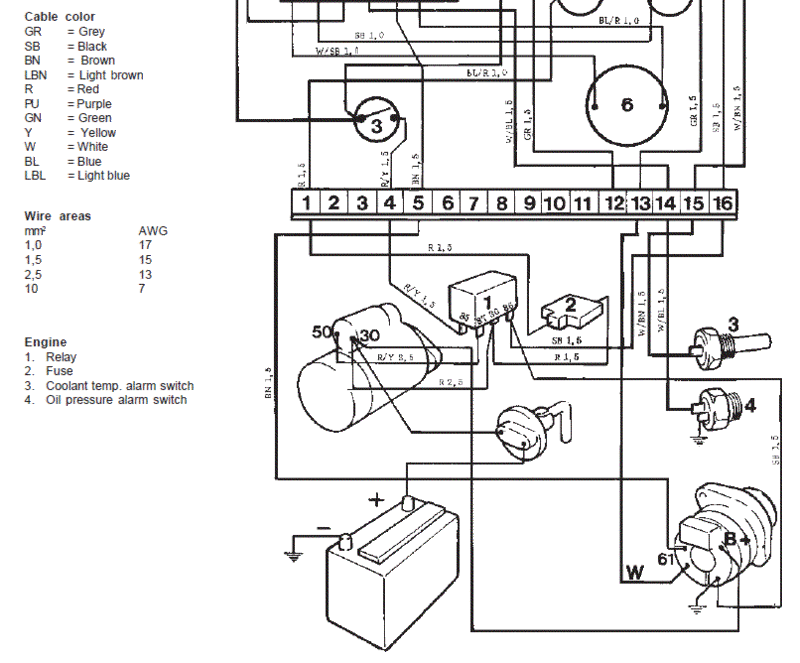 volvo penta aq125a starter wiring diagram