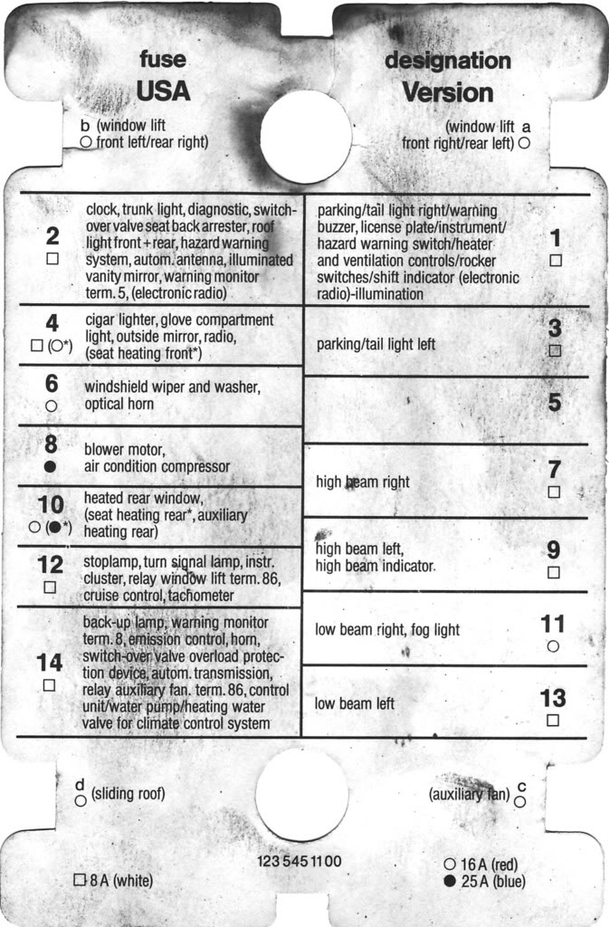 w123 wiring diagram 1984 sunroof