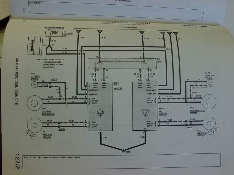 w126 antenna wiring diagram fuse 15