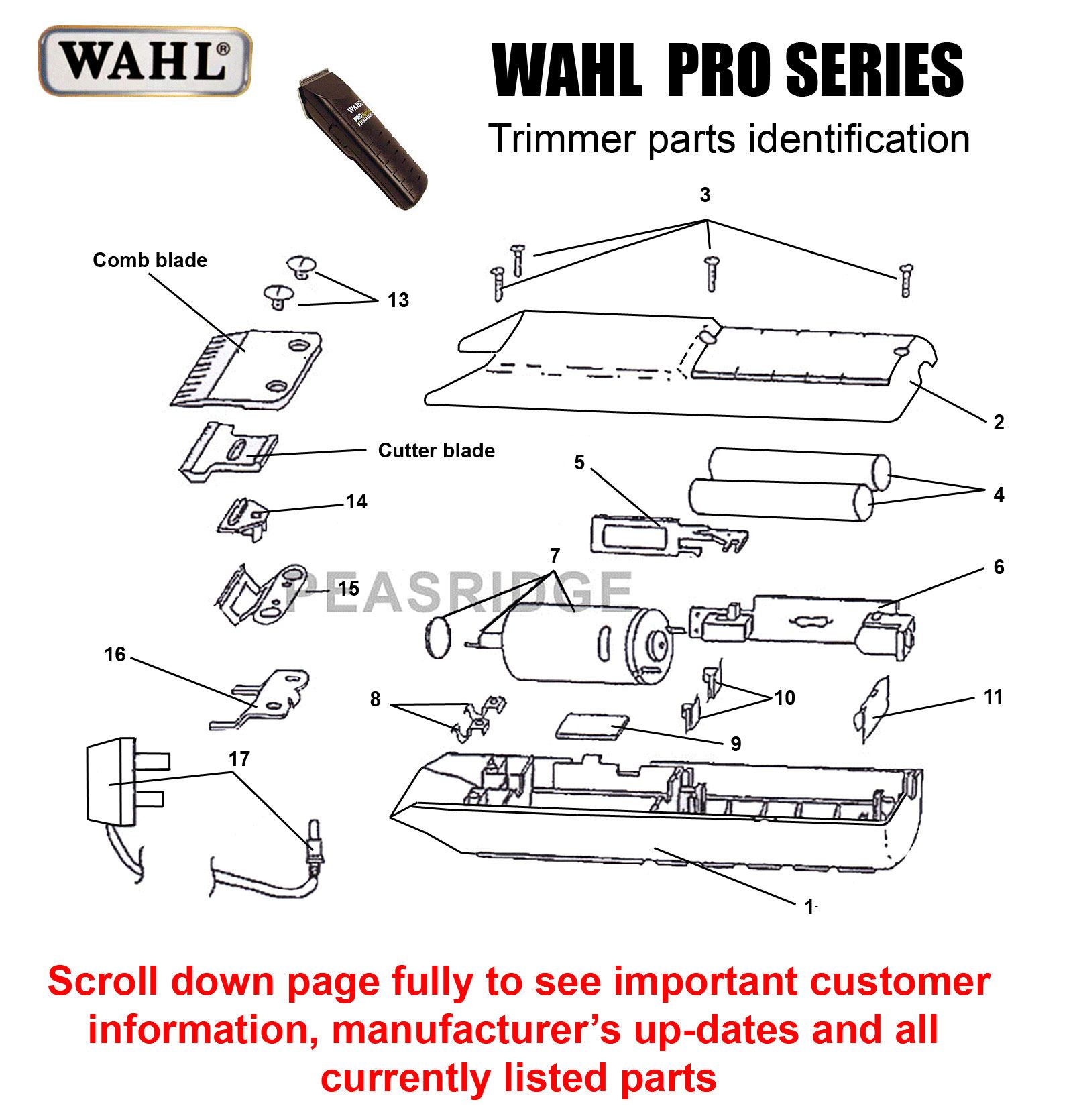 wahl clipper parts diagram