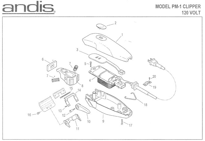 wahl detailer parts diagram