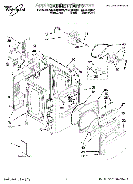 whirlpool cabrio dryer diagram