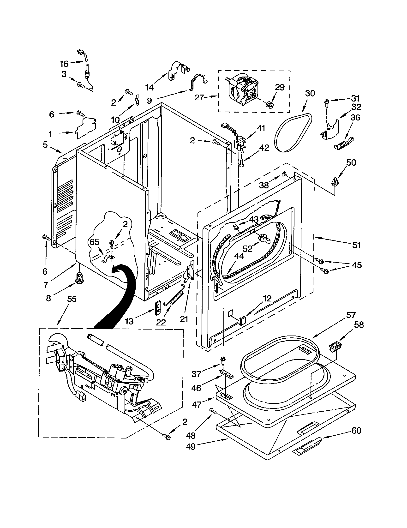 whirlpool cabrio dryer parts diagram