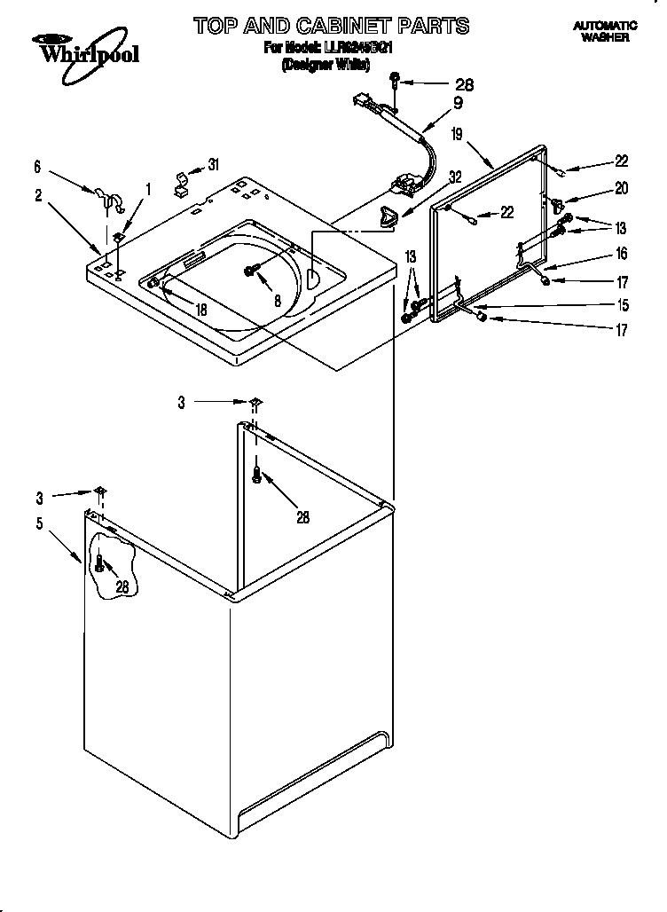 whirlpool cabrio washer parts diagram