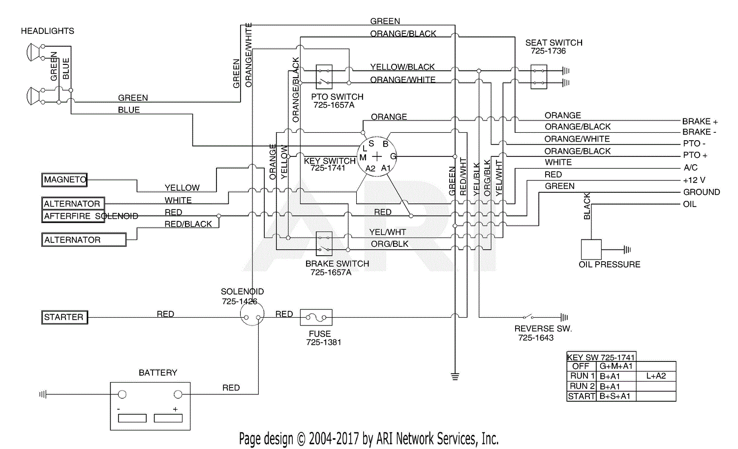 white outdoor lt 942g wiring diagram