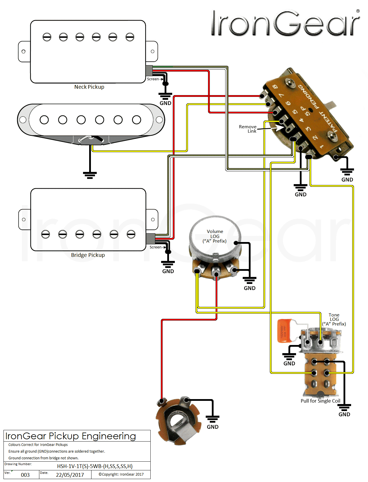 wiring diagram 2 humbuckers 1 volume 1 tone 3 way switch