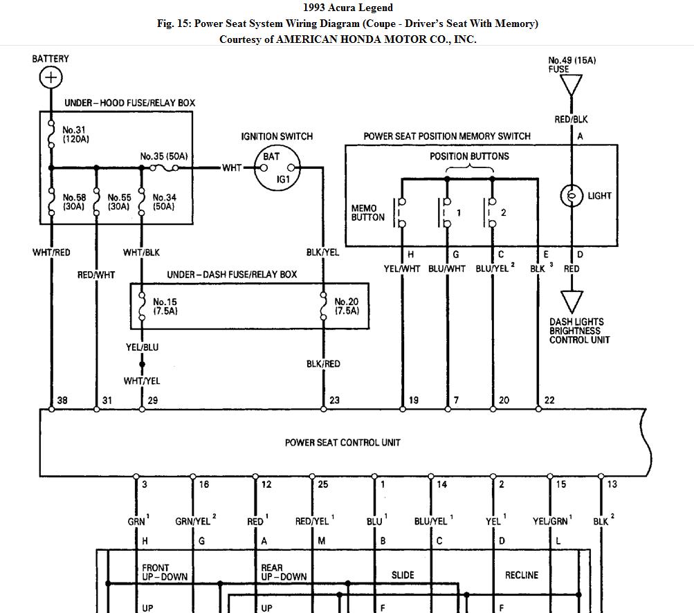 wiring diagram 3004 acura tl seat