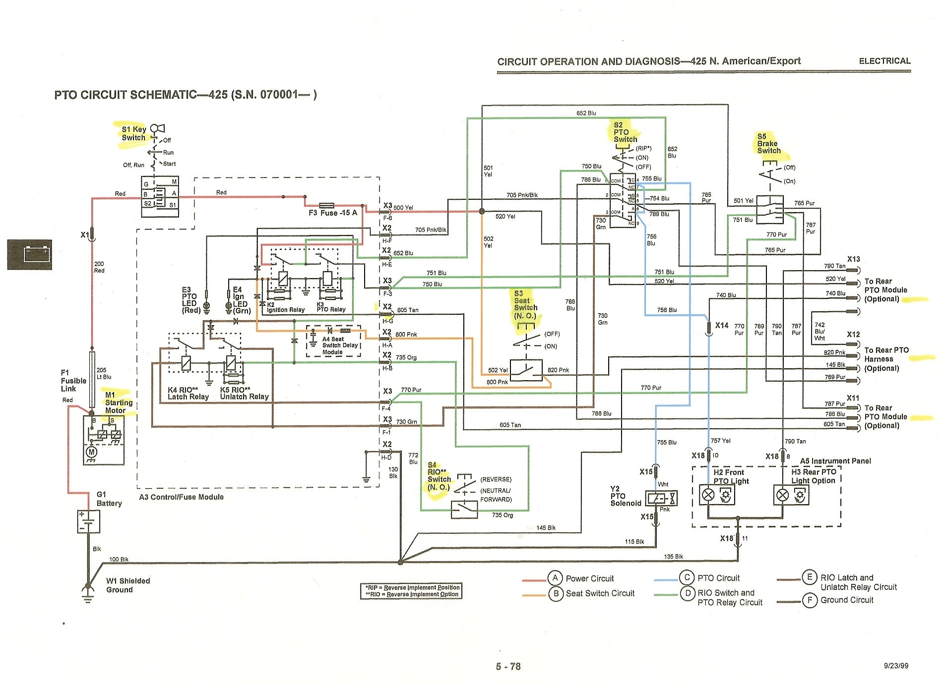 wiring diagram for 1998 john deere 425 for starter and solenoid