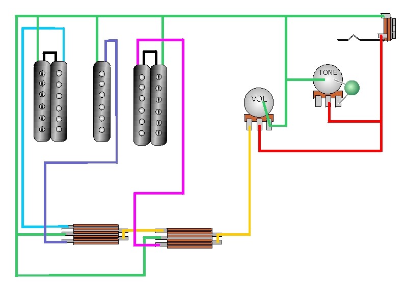 wiring diagram for 2 blackouts 1v 1t 3 way blade switch
