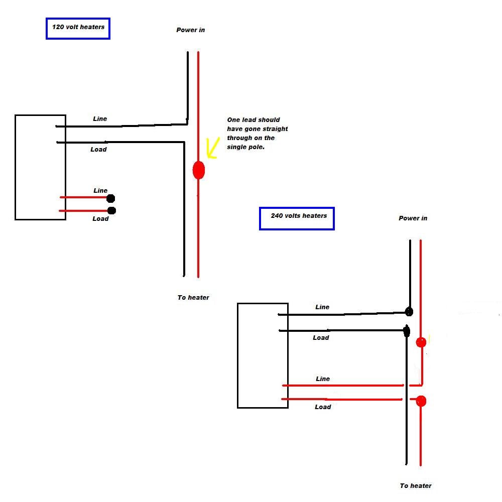 wiring diagram for 240 volt baseboard heater