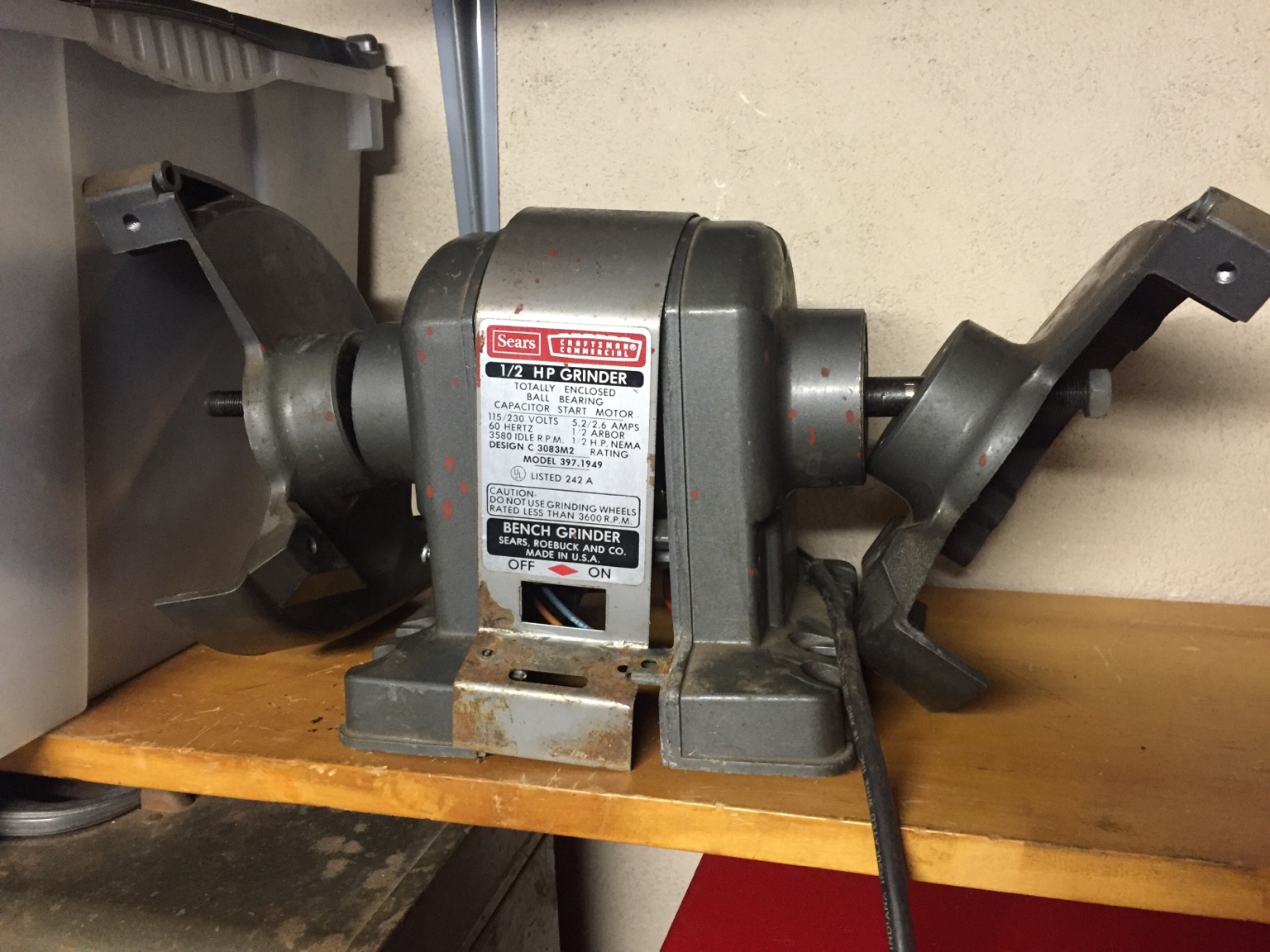 wiring diagram for a capacitor on a wissota model e33 bench grinder