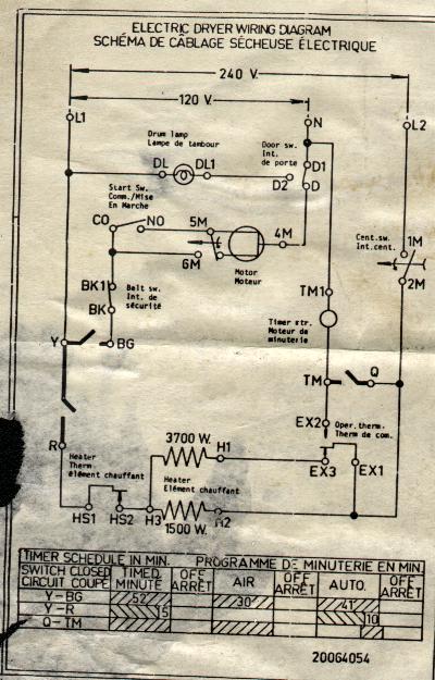 wiring diagram for a kenmore dryer timer model m400 g