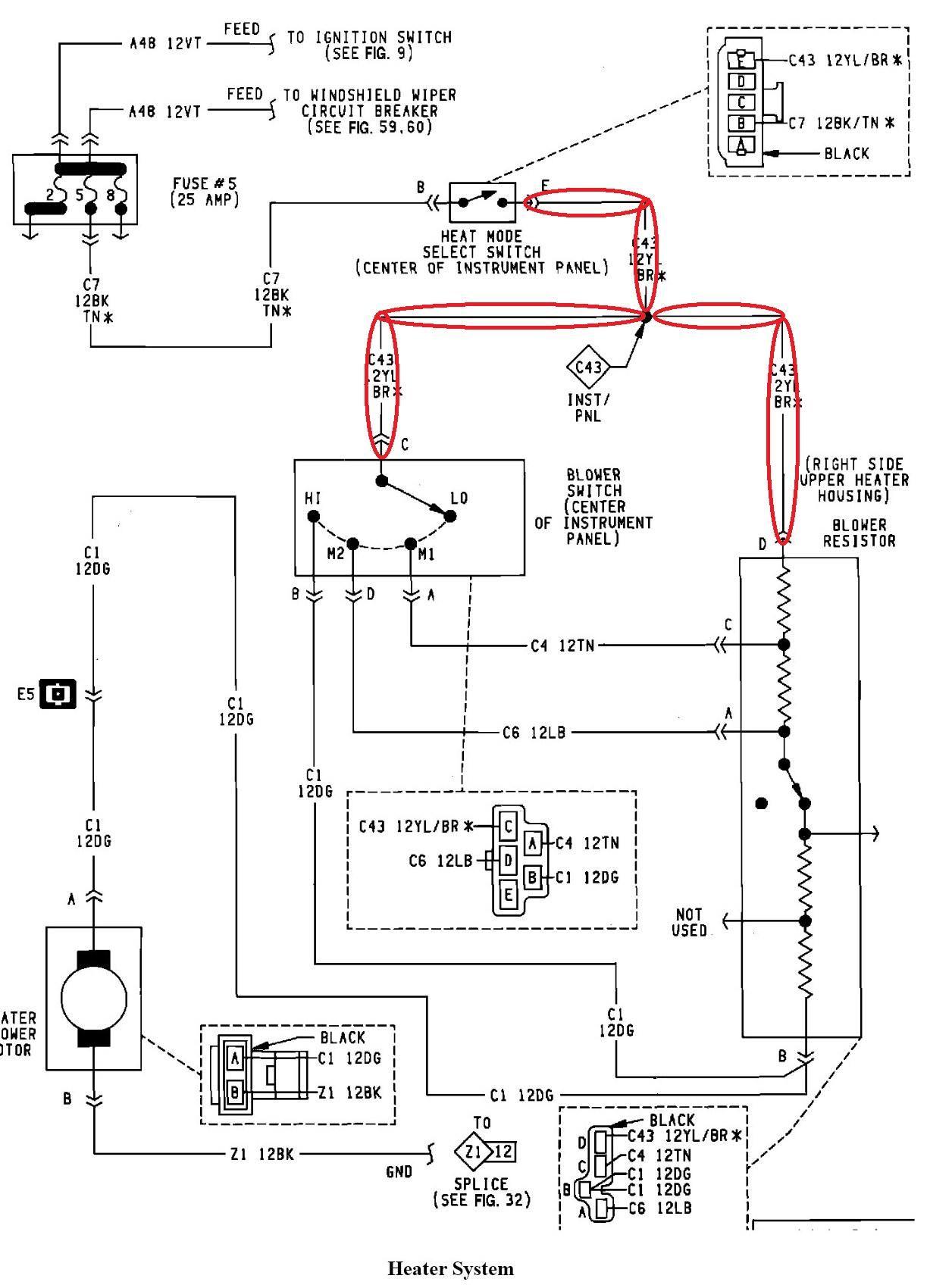 wiring diagram for blower motor resistor on a 2001 chrysler town country