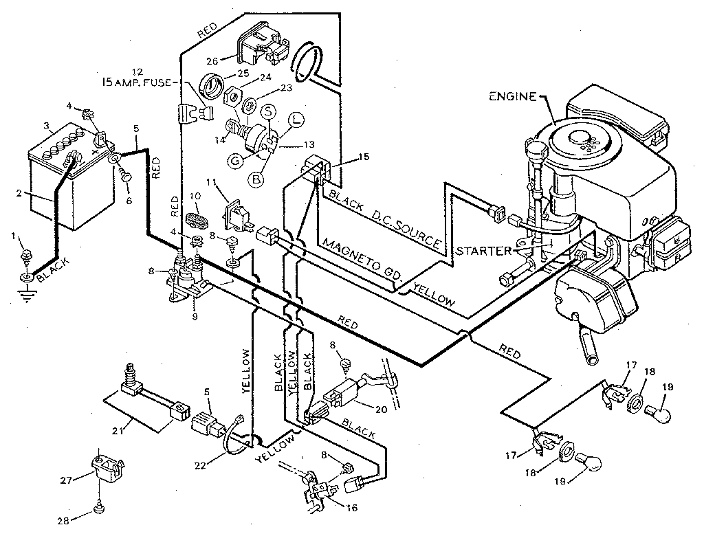 wiring diagram for craftsman lt1000