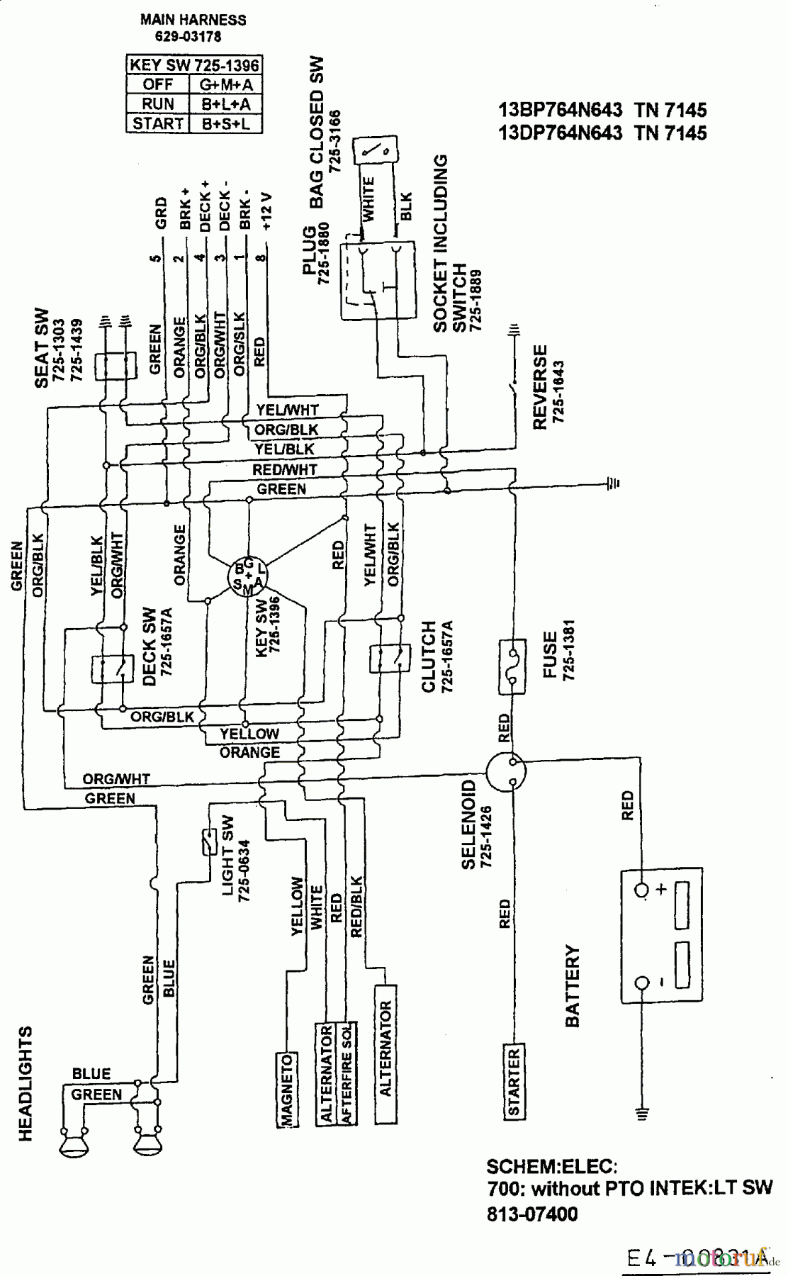 wiring diagram for cub cadet 1210