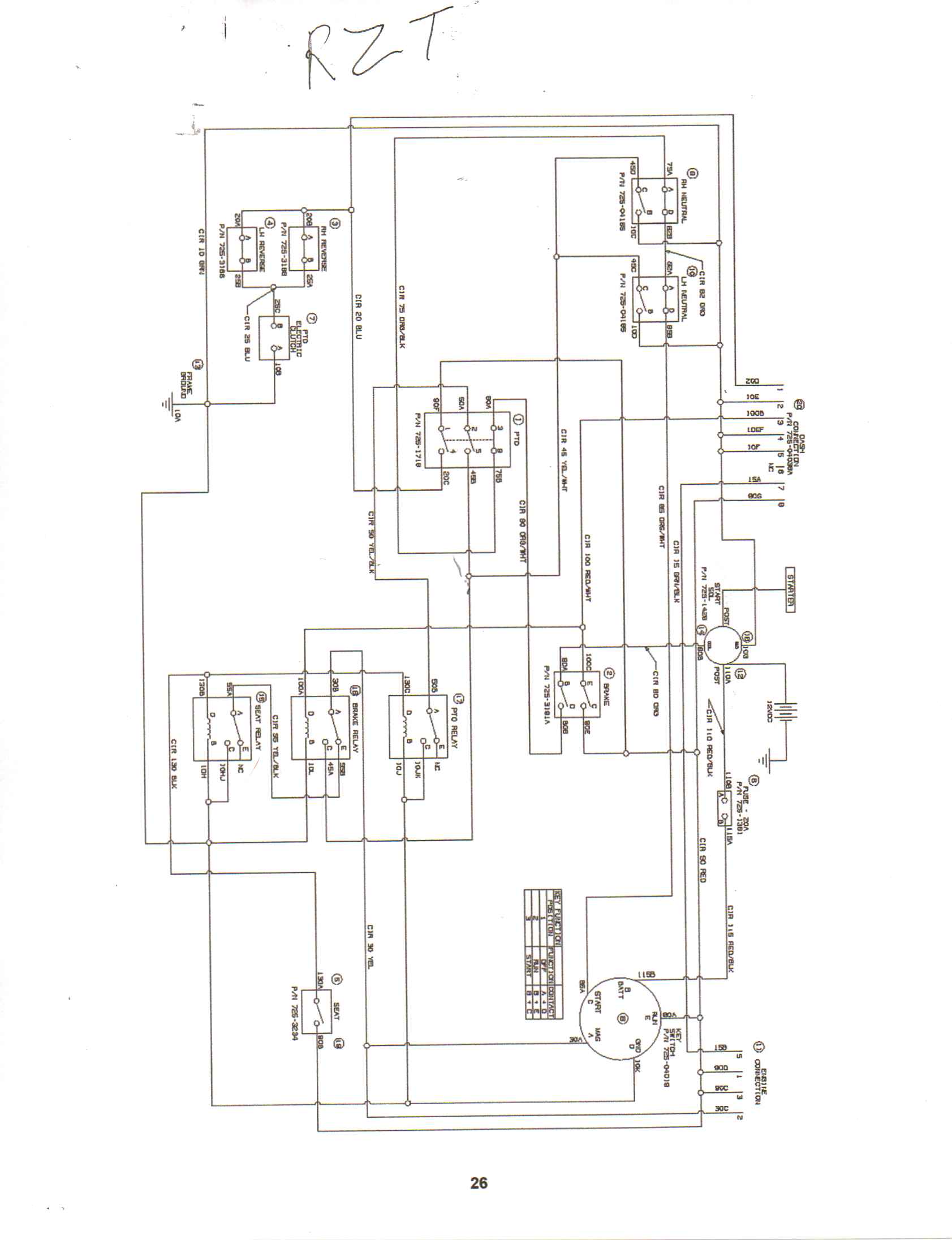 wiring diagram for cub cadet rzt 50