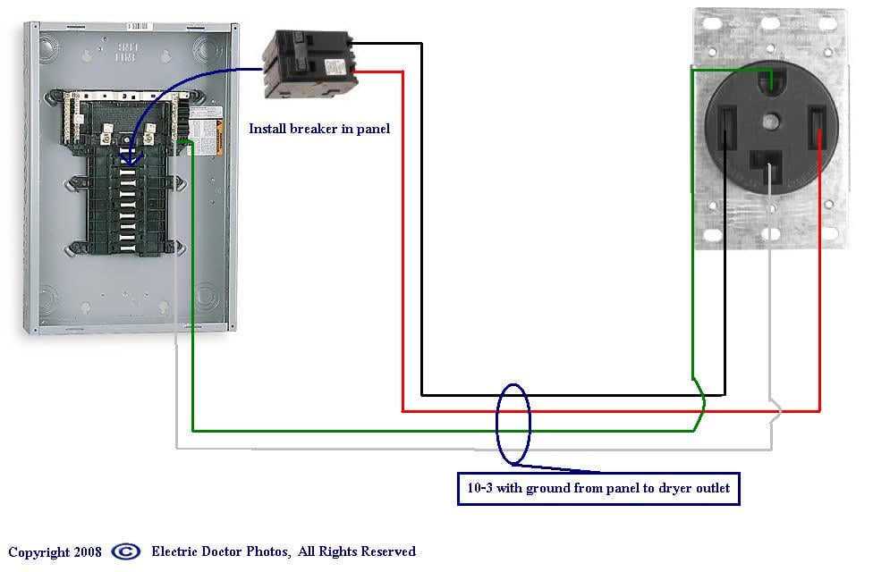 wiring diagram for dryer outlet 4 prong