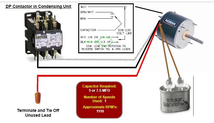 wiring diagram for fedders a/c condenser fan motor