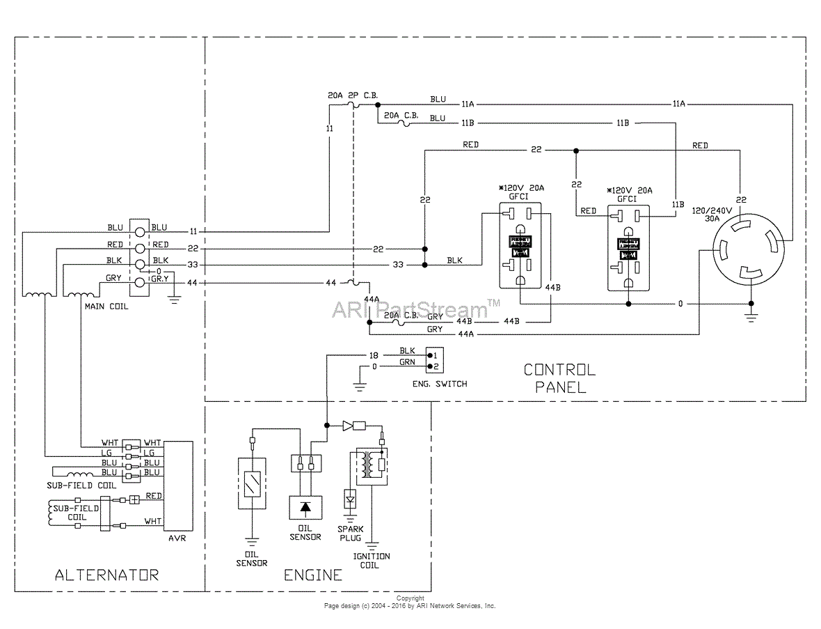 wiring diagram for g0057342 generator