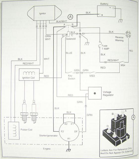 wiring diagram for h199 gas ezgo golf cart