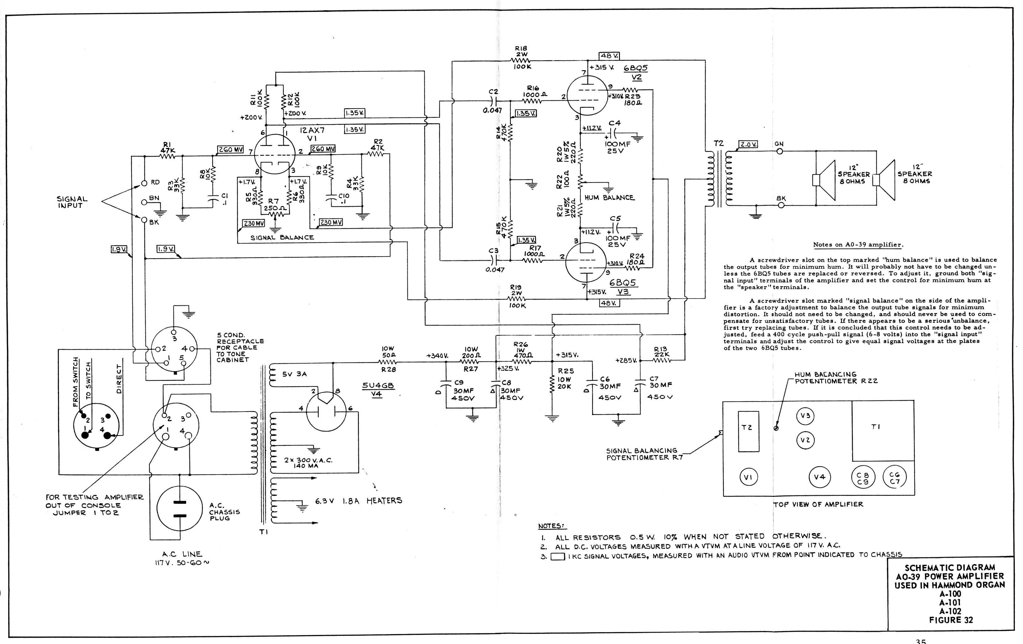 wiring diagram for hammond a100