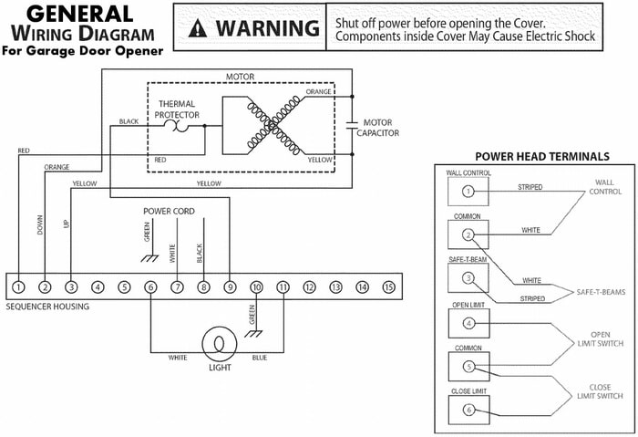 wiring diagram for hangar door opener contactor