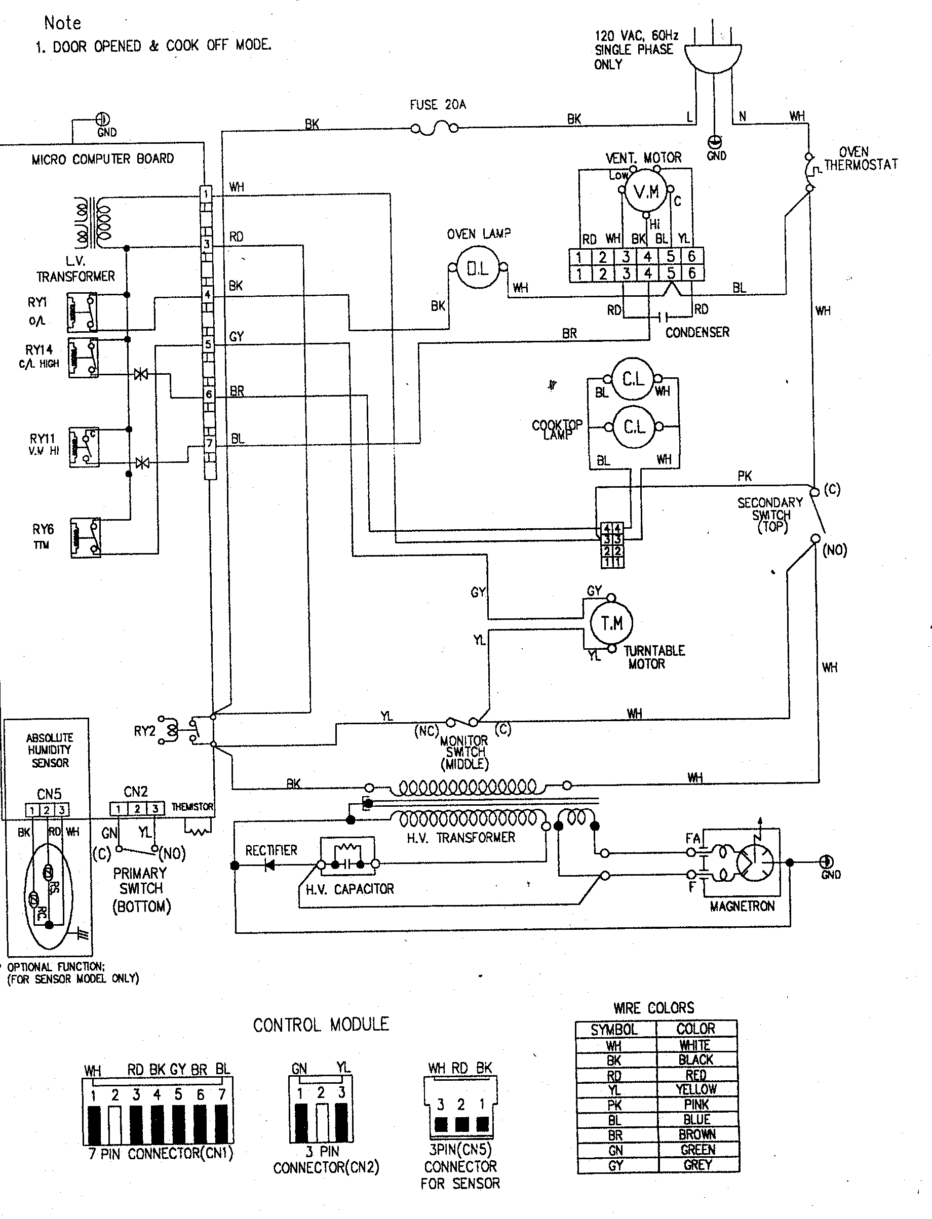 wiring diagram for kenmore 72166222500 microwave