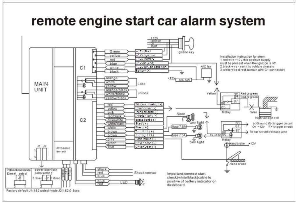 wiring diagram for pa320c car alarm