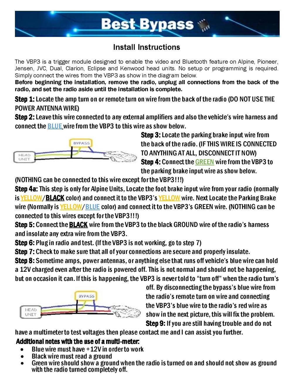 wiring diagram for pioneer avh-x4800bs