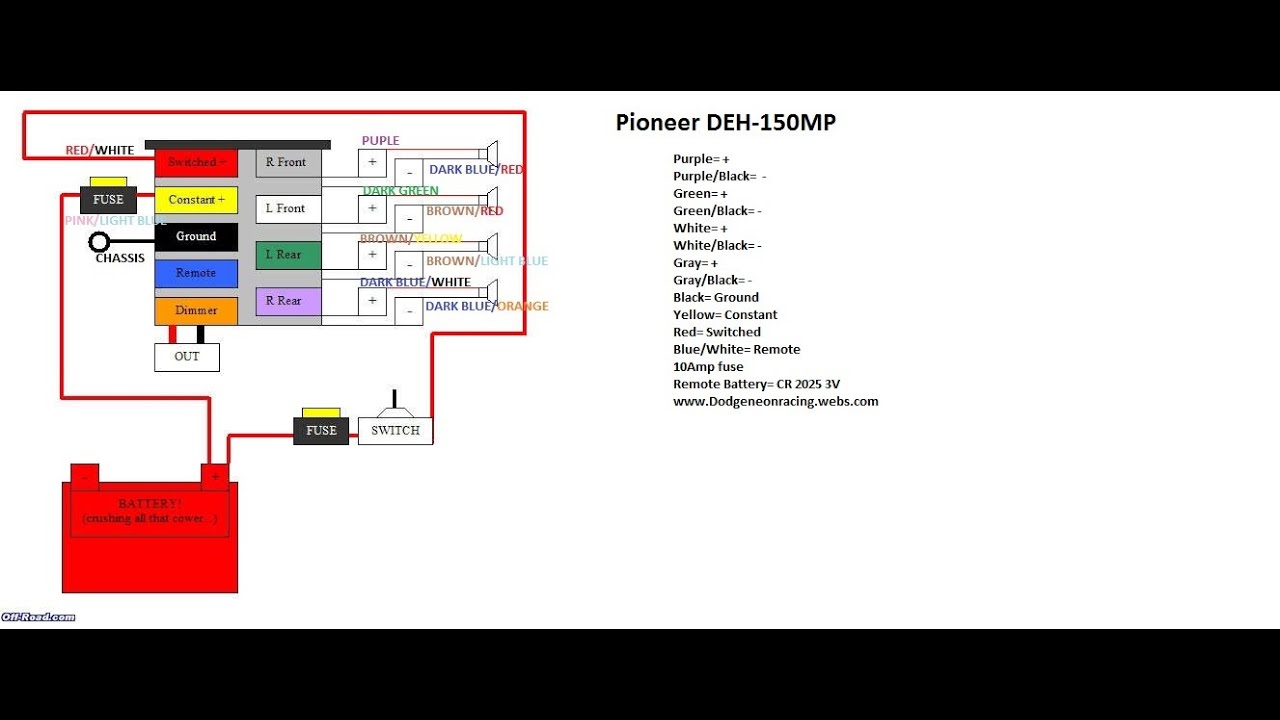 Wiring Diagram For Pioneer Radio Deh-150mp