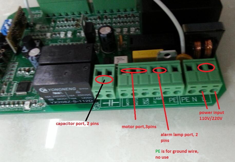 wiring diagram for py800ac (l) gate opener