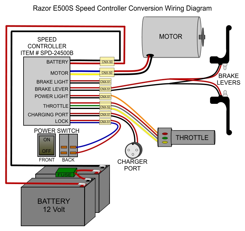 wiring diagram for razor e100 electric scooter